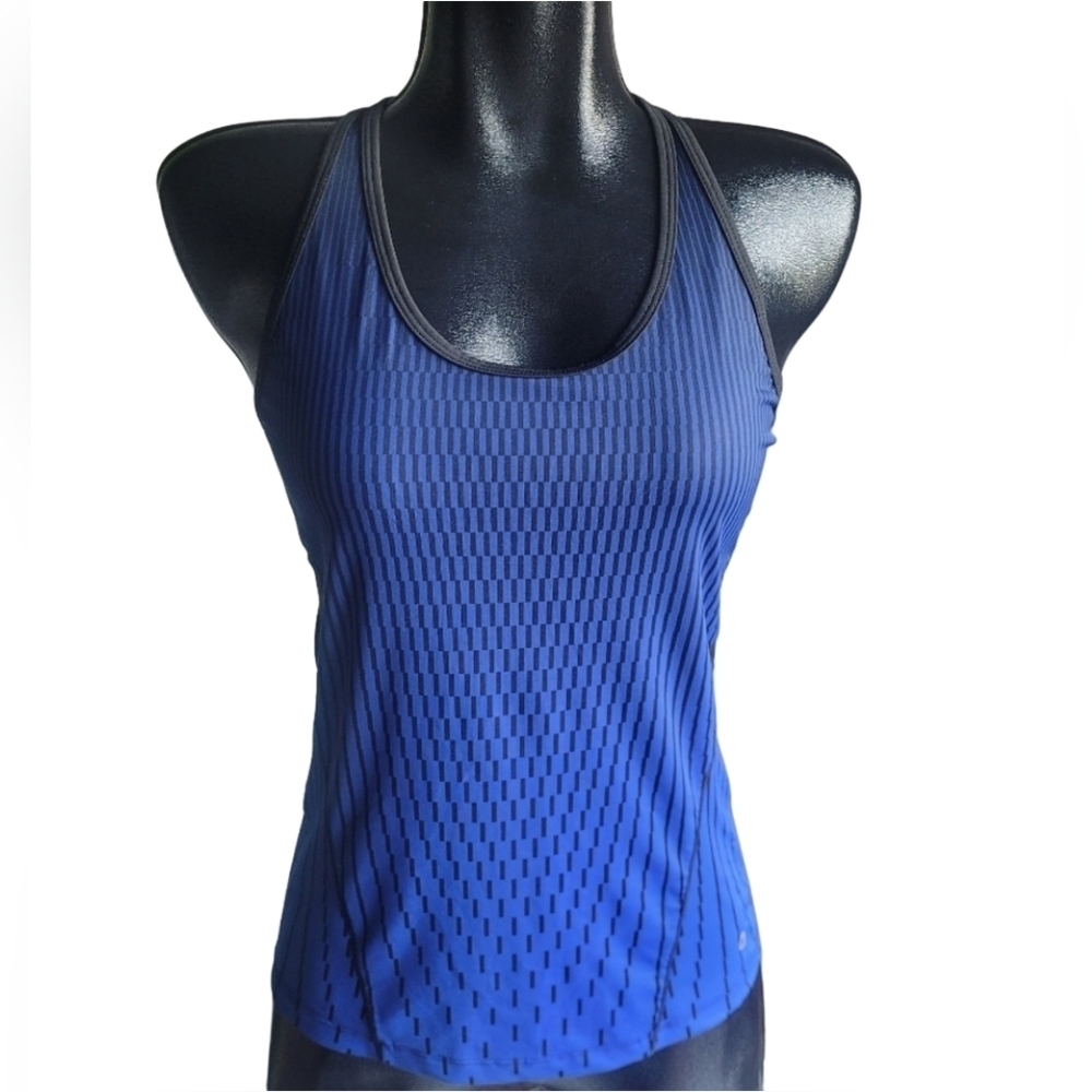 Hyba Royal Blue with Black Trim Racerback Tank Top Size S
